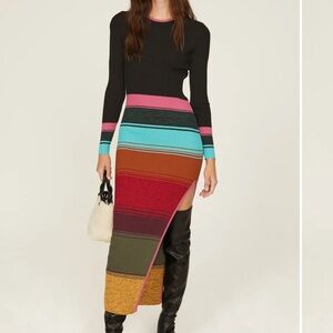 STAUD Multicolor Asymmetrical Dress